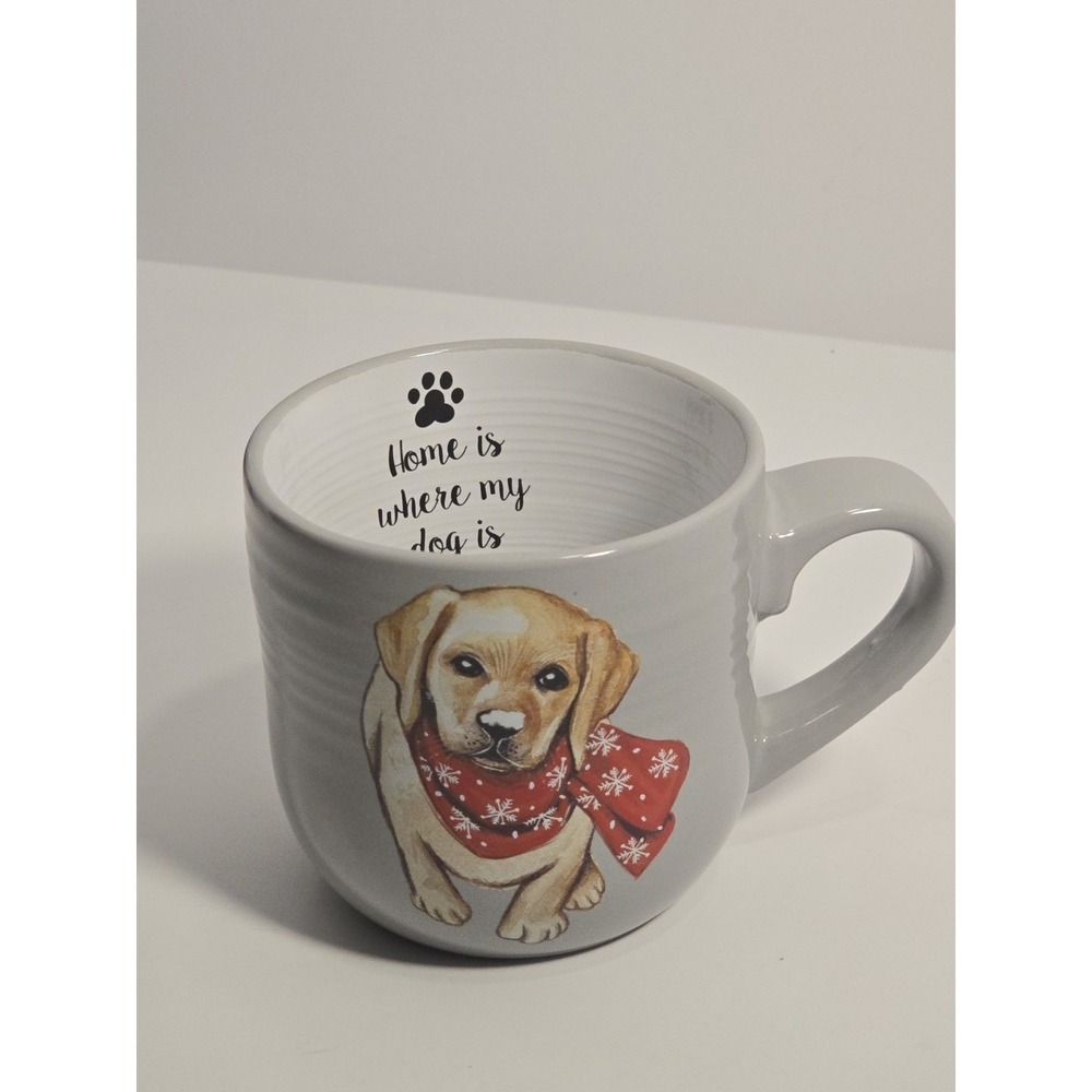 Home Is Where My Dog Is Coffee Mug Yellow Labrador Puppy‎ Dog Lover Tea Cup NEW